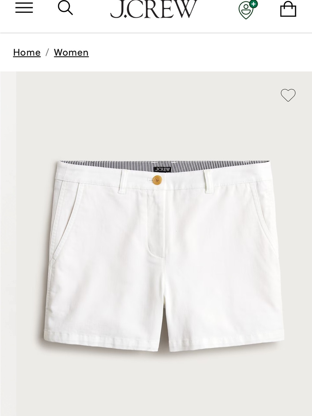 NWT J. Crew White Chino Shorts SIze 00